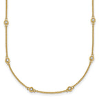 14k Complete 1/4 carat Bezel-set Diamond and Cable Chain 16-Station 16 inch Necklace
