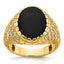 14k Mens Oval Onyx and 1/2 carat Diamond Nugget Complete Ring