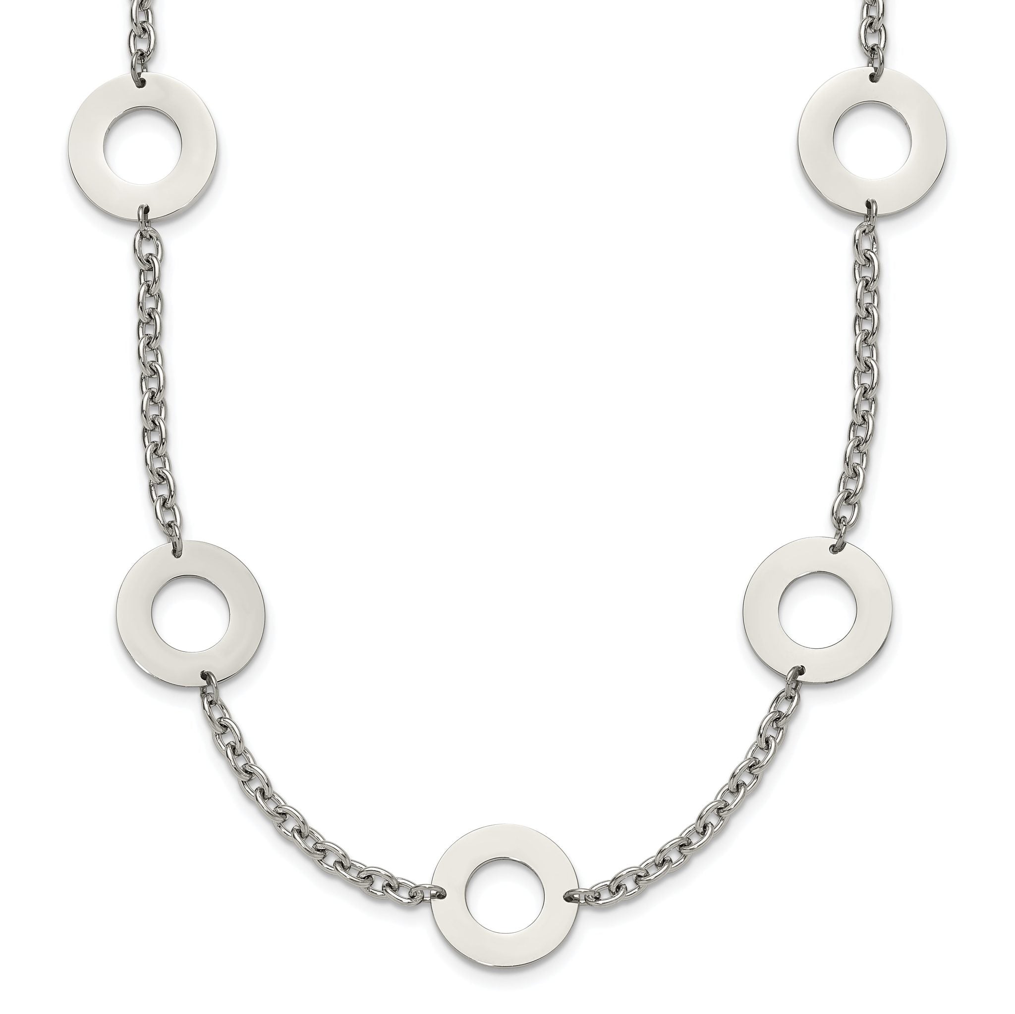 Chisel Stainless Steel Polished Circles 26 inch Necklace Main image