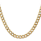 Curb Link Chain Bracelet in 10K Yellow Gold, 7mm
