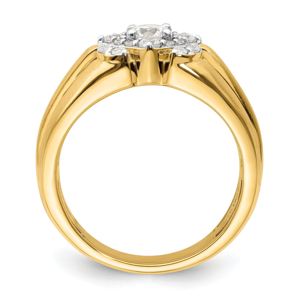 14k Two-Tone 1 carat Lab Grown Diamond VS/SI+ G+ Complete Men's Ring