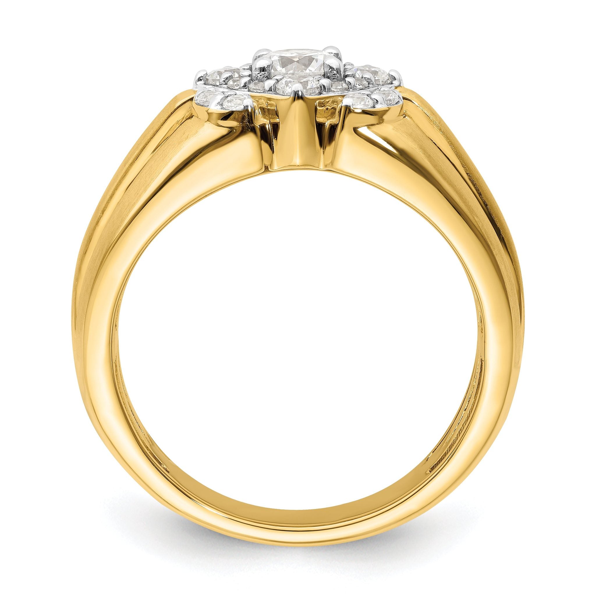 14k Two-Tone 1 carat Lab Grown Diamond VS/SI+ G+ Complete Men's Ring