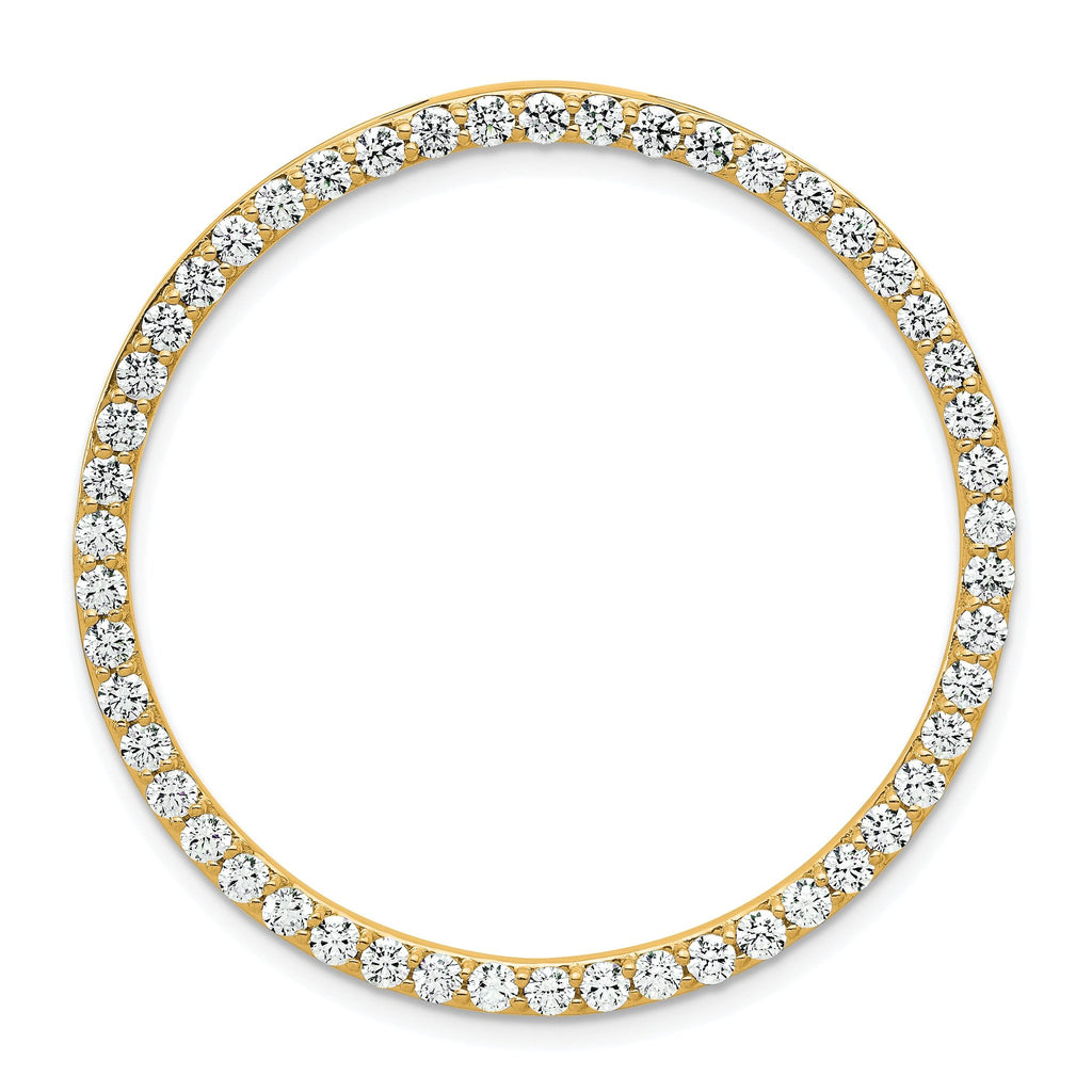 14k 2 carat Lab Grown Diamond VS+ F+ Complete Circle Chain Slide Pendant