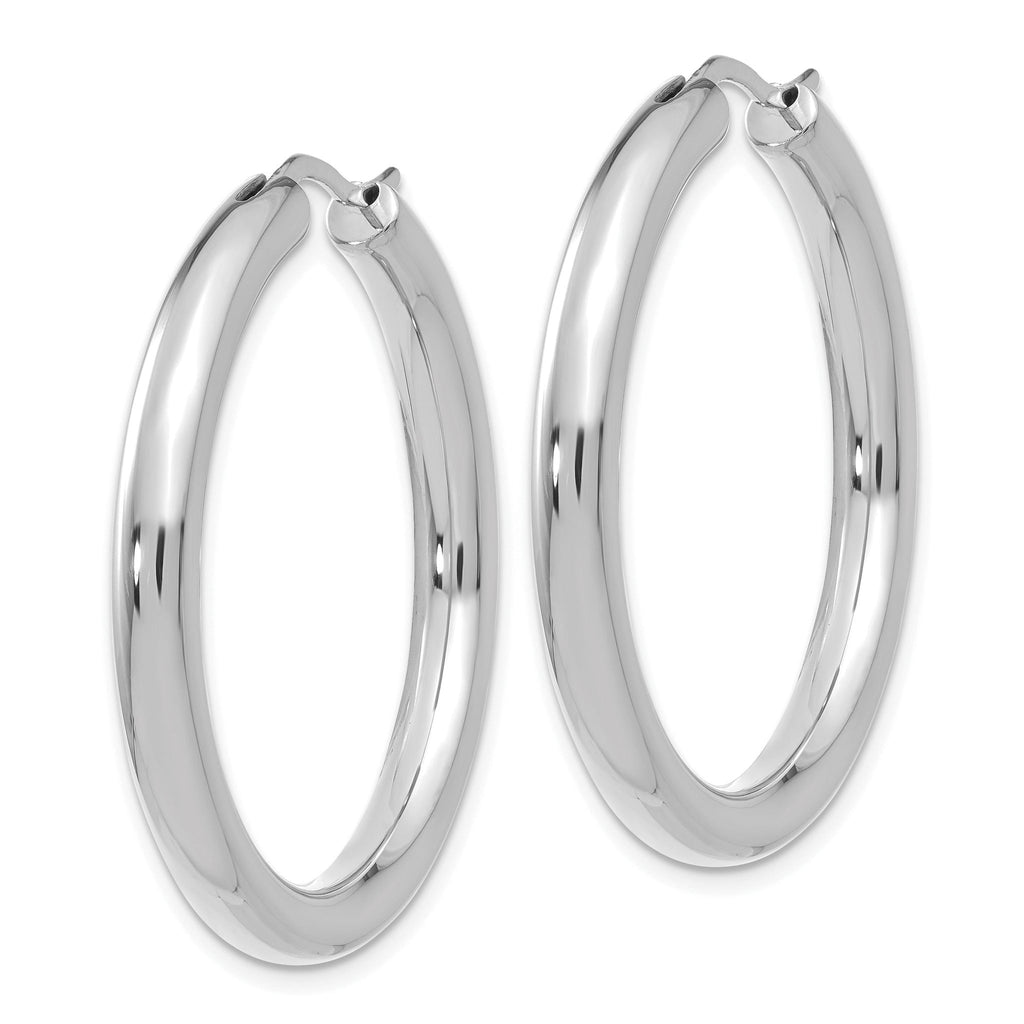 Sophia Jewelers Sterling Silver Rhodium-Plated Hoop Earrings Polished Elegant Design