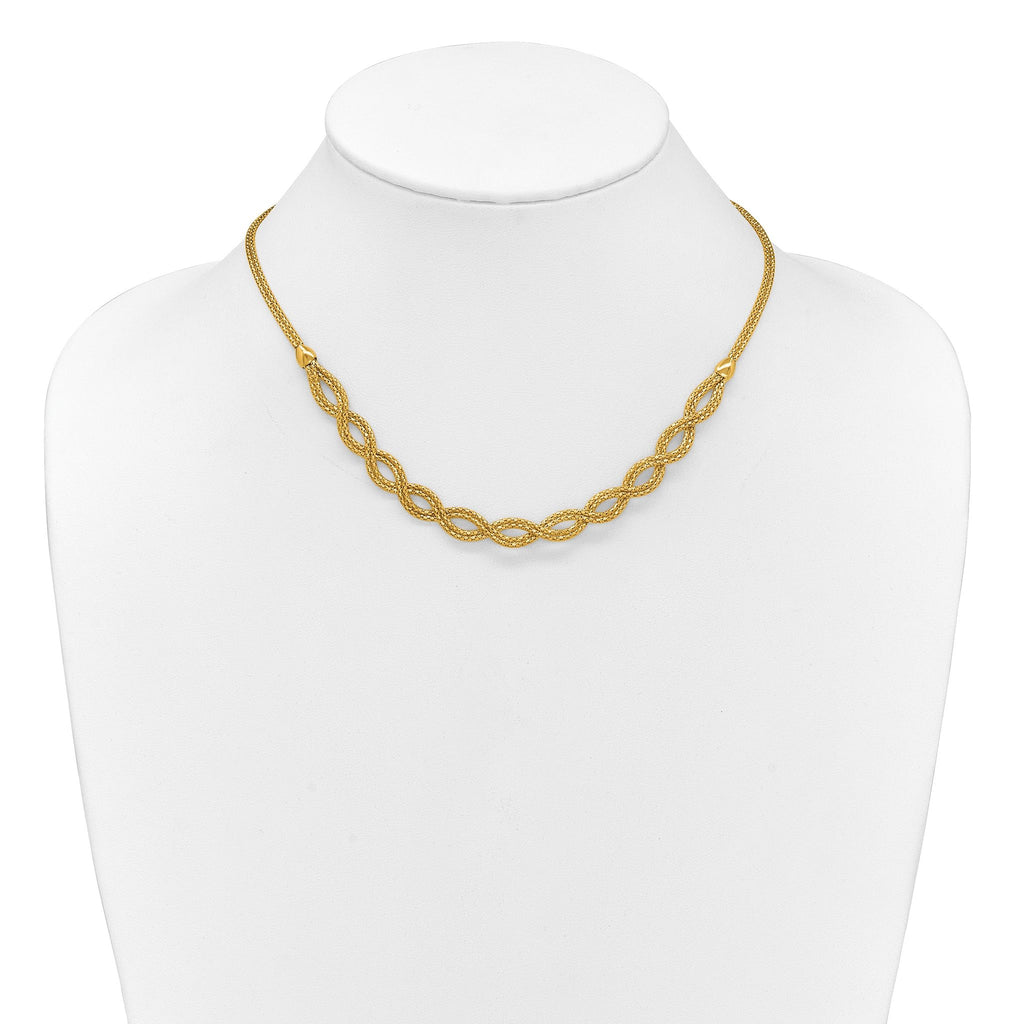 14K Polished Fancy Woven Necklace