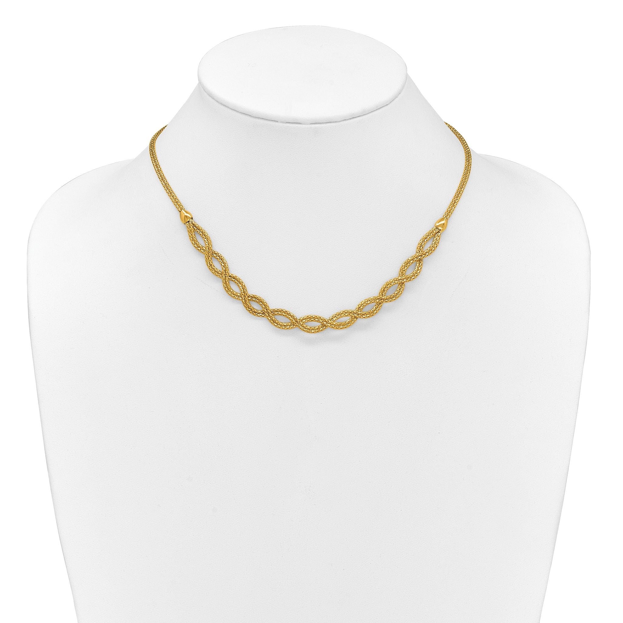 14K Polished Fancy Woven Necklace
