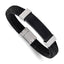 Stainless Steel Polished Black IP-plated Black Braided Leather Bracelet for Men