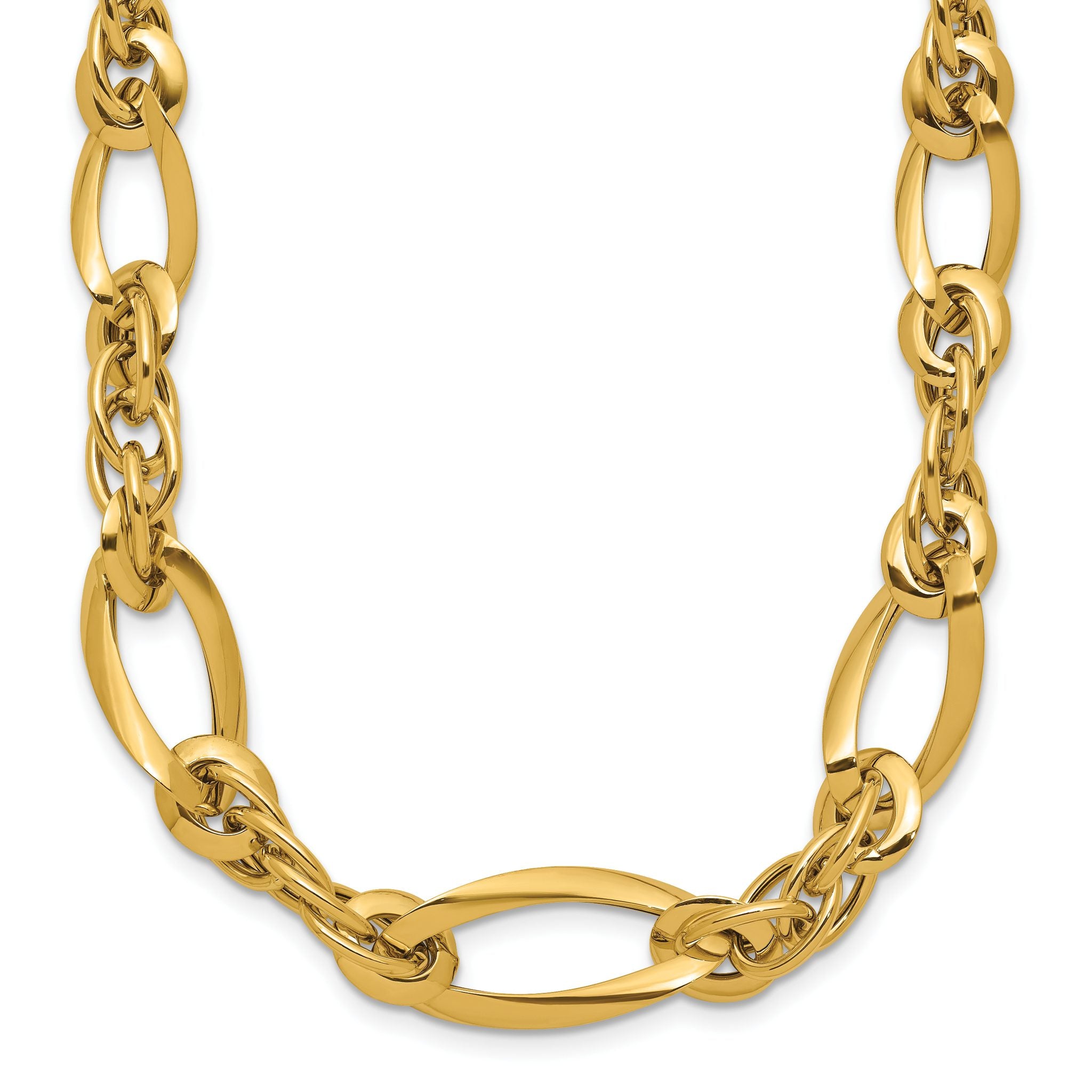 Sophia Jewelers 14K Gold Polished Fancy Link 18in Women's Necklace Main image