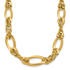 Sophia Jewelers 14K Gold Polished Fancy Link 18in Women's Necklace