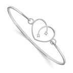Sophia Jewelers Sterling Silver Diamond Heart Bangle Gift Ready Elegance