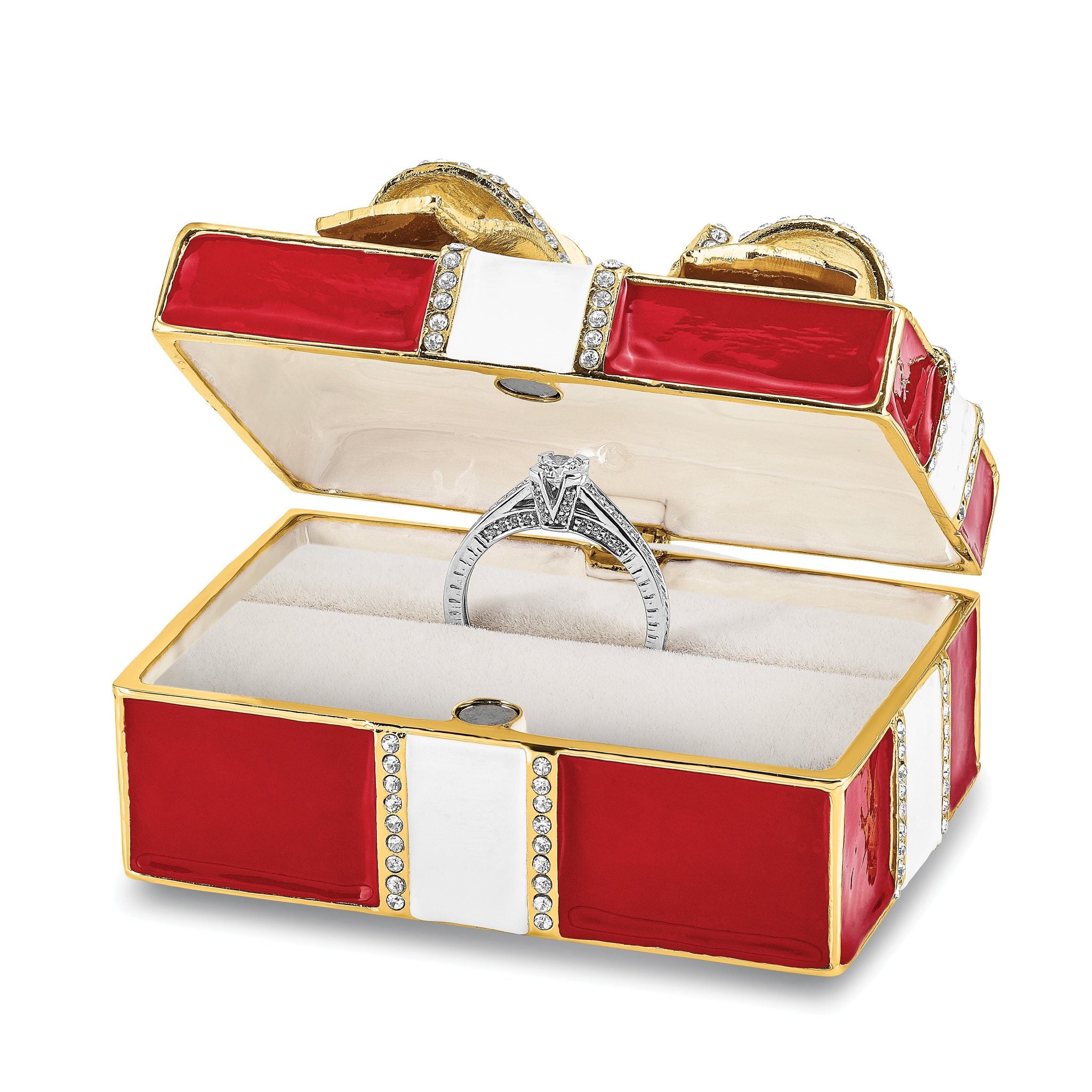 "Desire" Crystal Trinket Box in Pewter with Matching Necklace Secondary image