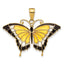 14K Yellow Gold Enameled Butterfly Pendant with Multi-Color Accents Polished Finish
