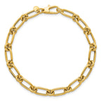 14k Polished 6mm Oval and Circle Link 7.5 inch Bracelet