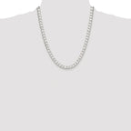 Sterling Silver Rhodium-plated 5.75mm D/C Square Curb Chain