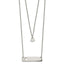 Chisel Stainless Steel Polished Heart and Bar Multi Strand 15.5 inch Cable Chain with a 1.5 inch Extension Necklace