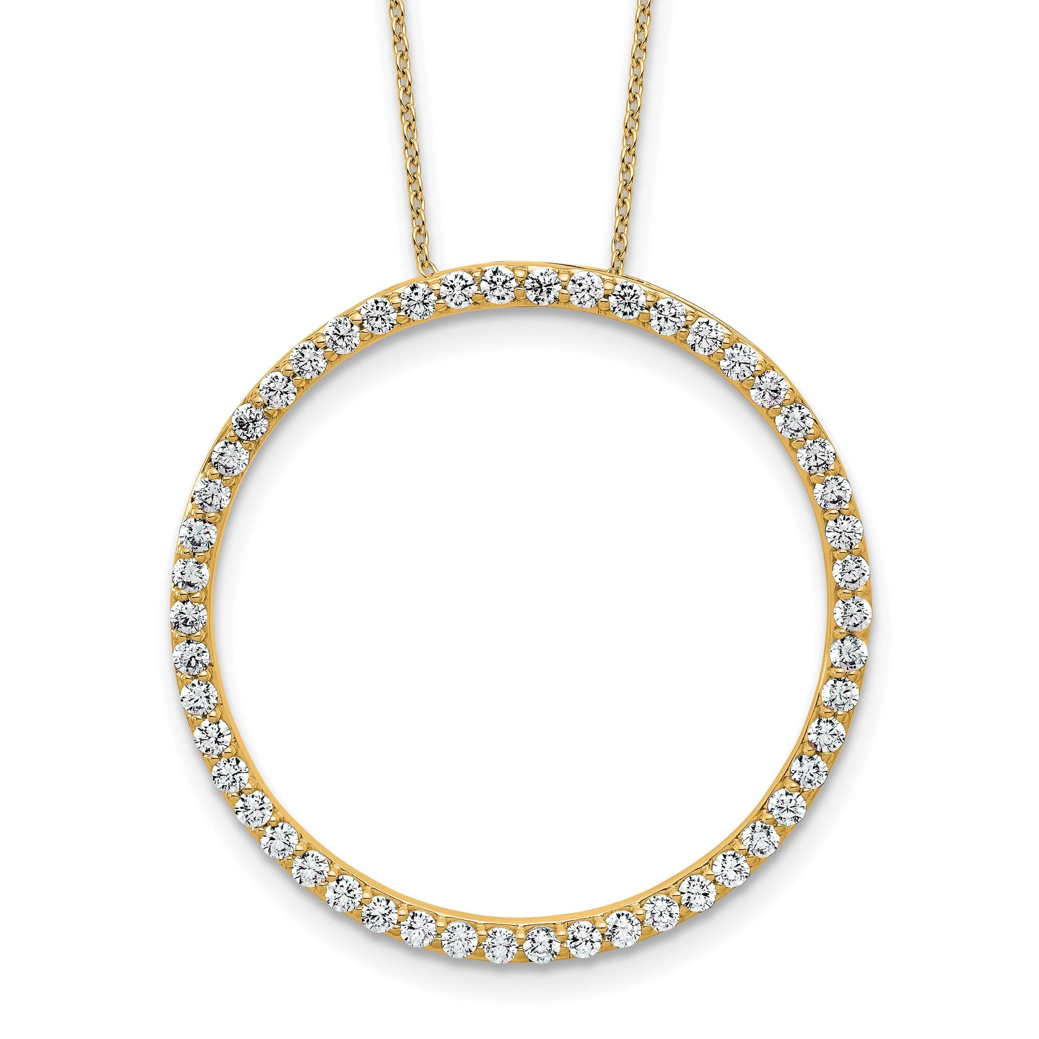14k 1 1/2 carat Lab Grown Diamond VS+ F+ Complete 18 inch Circle Slide Necklace Main image
