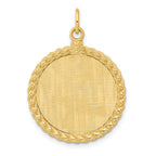 14k Patterned .013 Gauge Engravable Rope Disc w/Satin Back