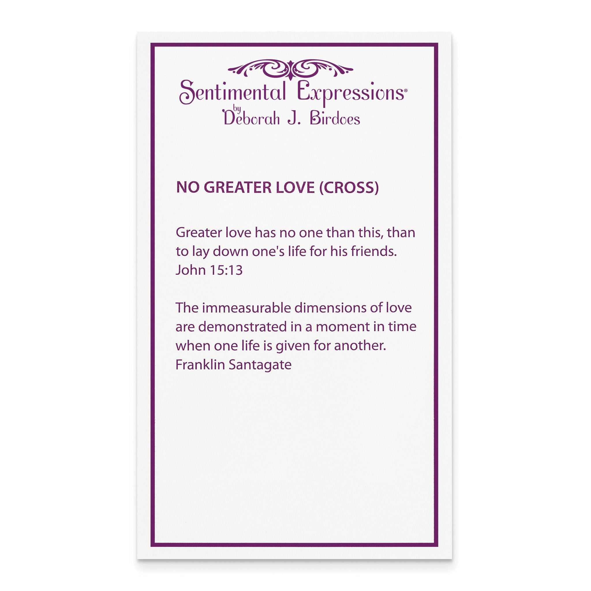 Sentimental Expressions Sterling Silver Gold-plated No Greater Love Cross 18in Necklace