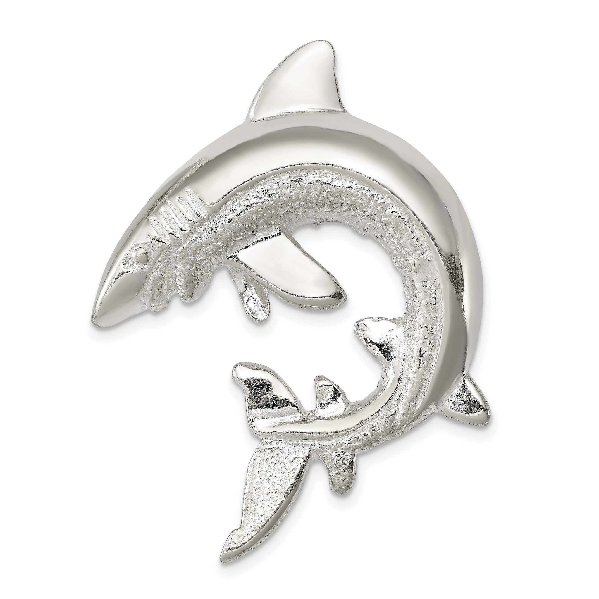 Sophia Jewelers Men's 925 Sterling Silver Shark Slide Pendant with Polished Finish