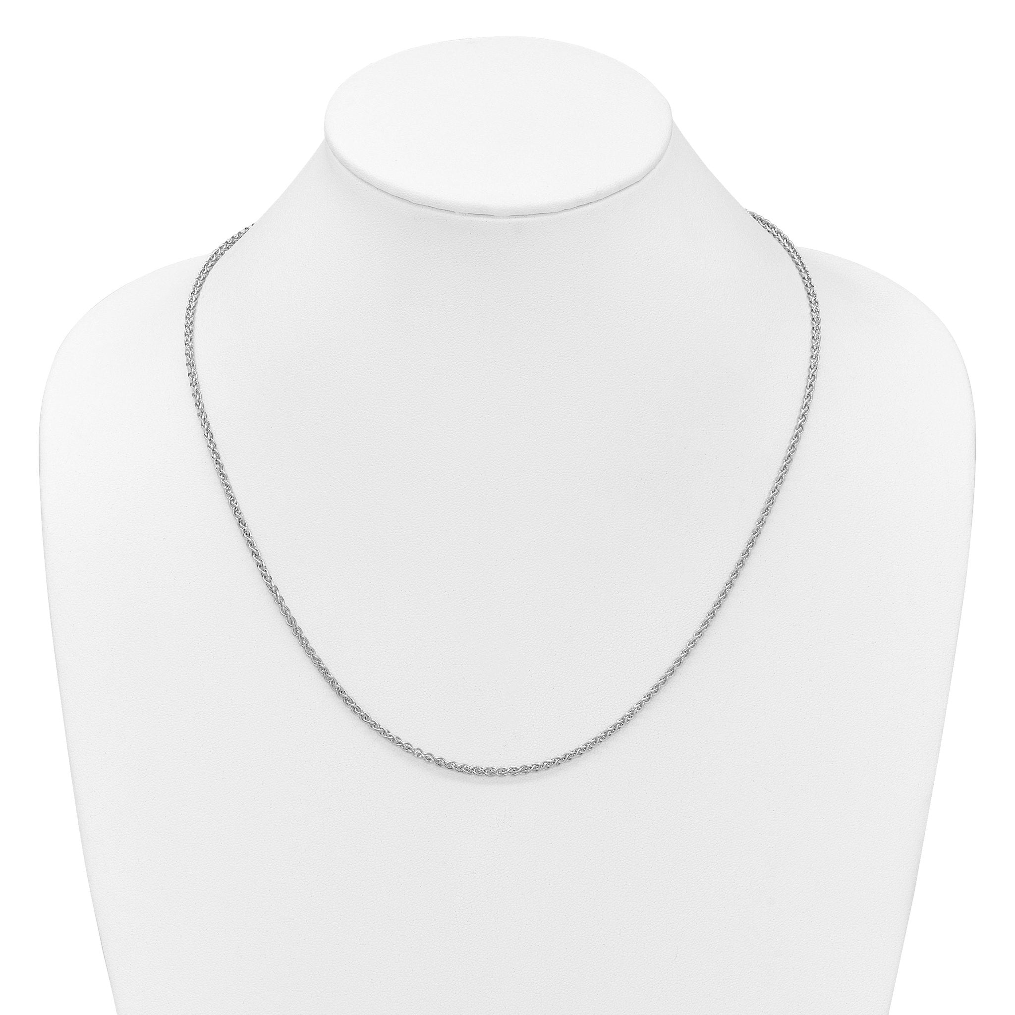 14K White Gold Adjustable 2.5mm Semi-solid Spiga Chain