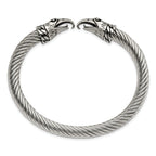 Stainless Steel Antiqued and Polished Eagle Cuff Bangle Bracelet for Women