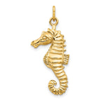 10K Gold Seahorse Pendant with Polished Finish Solid, Themed Design