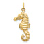 10K Gold Seahorse Pendant with Polished Finish Solid, Themed Design