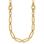 14k Polished Fancy Paperclip Link 17.25 inch Necklace