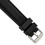 Smooth Silicone Watch Band in Black with Silver-Tone Buckle, 20mm