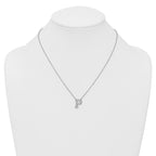 14k White Gold 3/8 carat Lab Grown Diamond VS+ F+ Complete Letter P 18 inch Initial Necklace