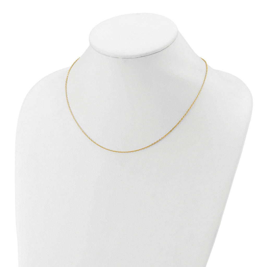 SS Gold-plat Polished/Dia-cut 1.4mm Cable 1in+1in Adjustable Chain