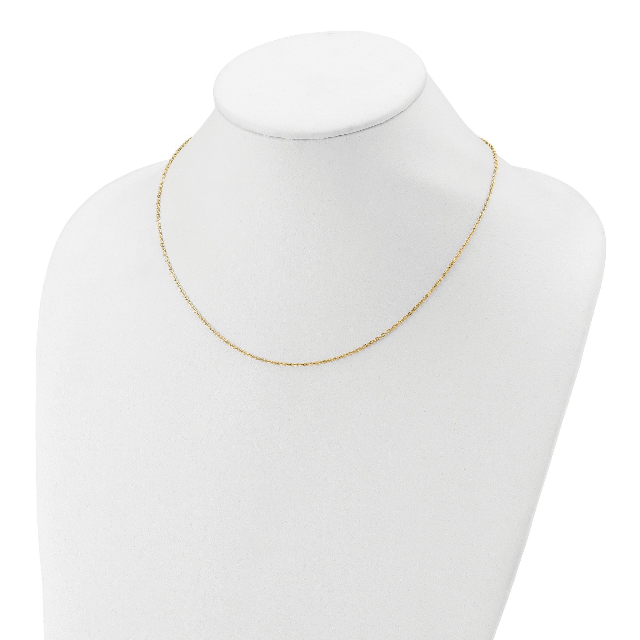 SS Gold-plat Polished/Dia-cut 1.4mm Cable 1in+1in Adjustable Chain