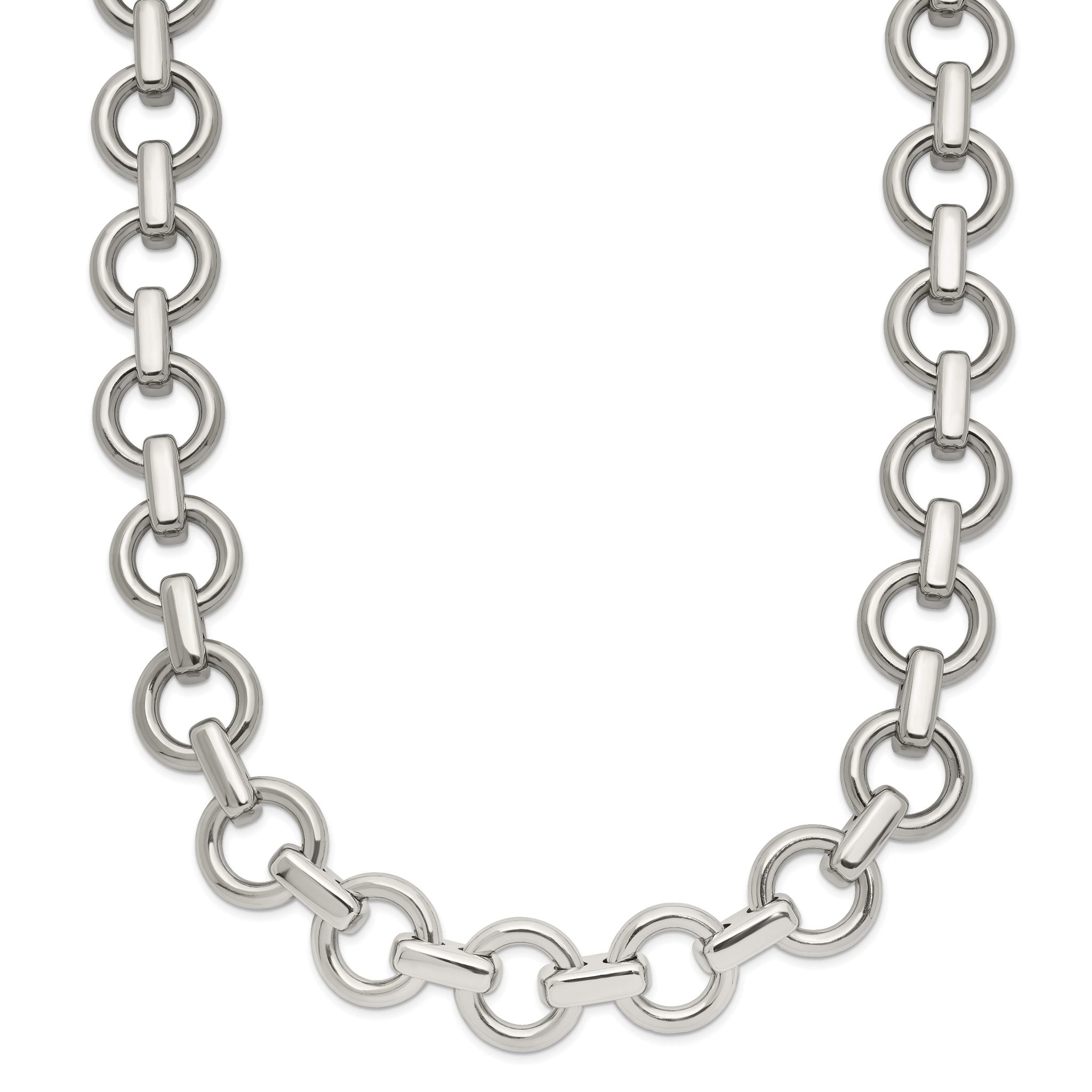 Chisel Stainless Steel Polished 20 inch Circle Link Necklace Main image