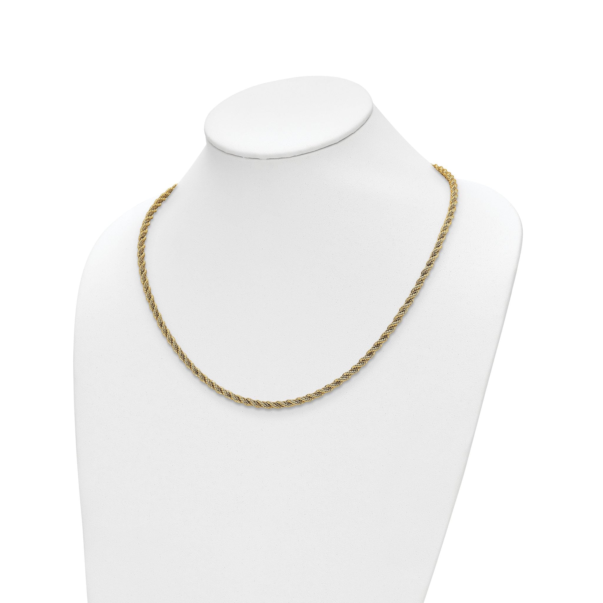 14K Two-tone Polished Textured Rope Necklace Secondary image