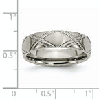 Criss-Cross Wedding Band in Titanium, 6mm