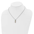 Chisel Stainless Steel Polished Yellow IP-plated Center Rectangle Pendant on a 16 inch Box Chain Necklace