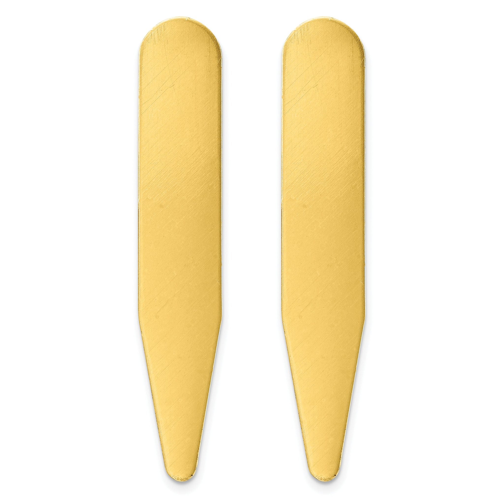 Kelly Waters Brass Pair of Two 2 inch Engravable Collar Stays