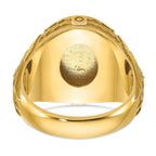 14k 18.5x15.75mm Men's Round Signet Ring