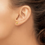 14K Gold Diamond-Cut Satin Heart Earrings Elegant & Nickel-Free