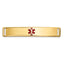 14K Gold Medical ID Bracelet with Red Enamel Engravable Plate