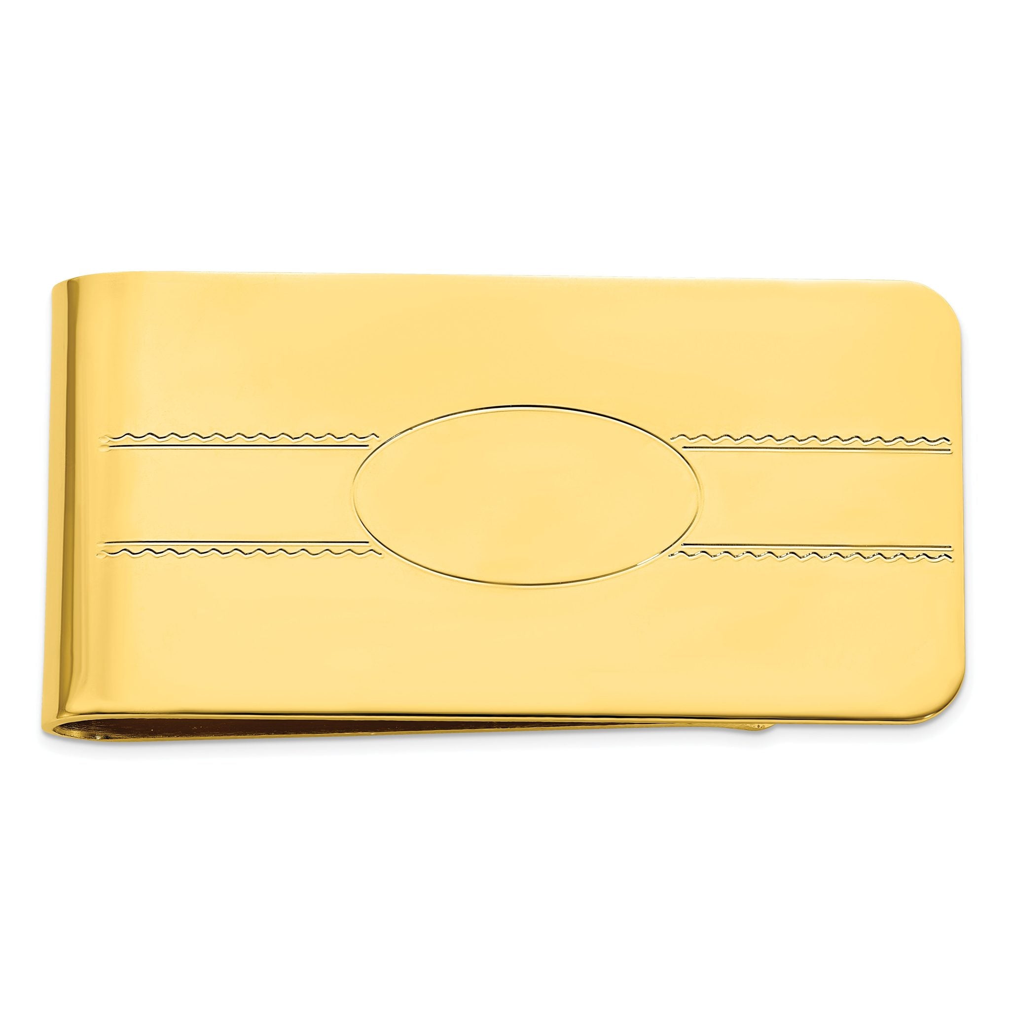 Gold-plated Kelly Waters Engraveable Oval Center Money Clip Main image