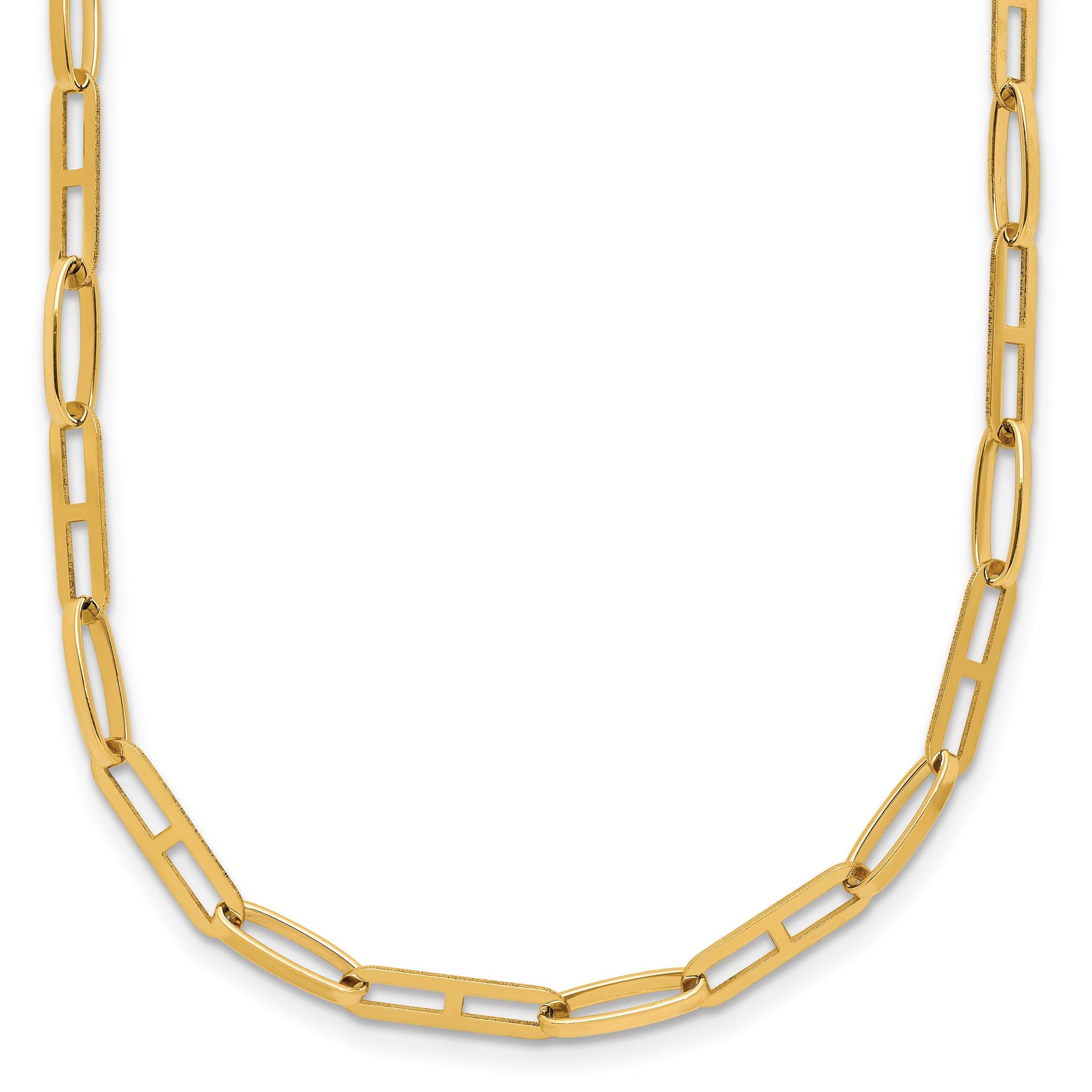 14K Polished Fancy Link w/1.5in ext. Necklace Main image