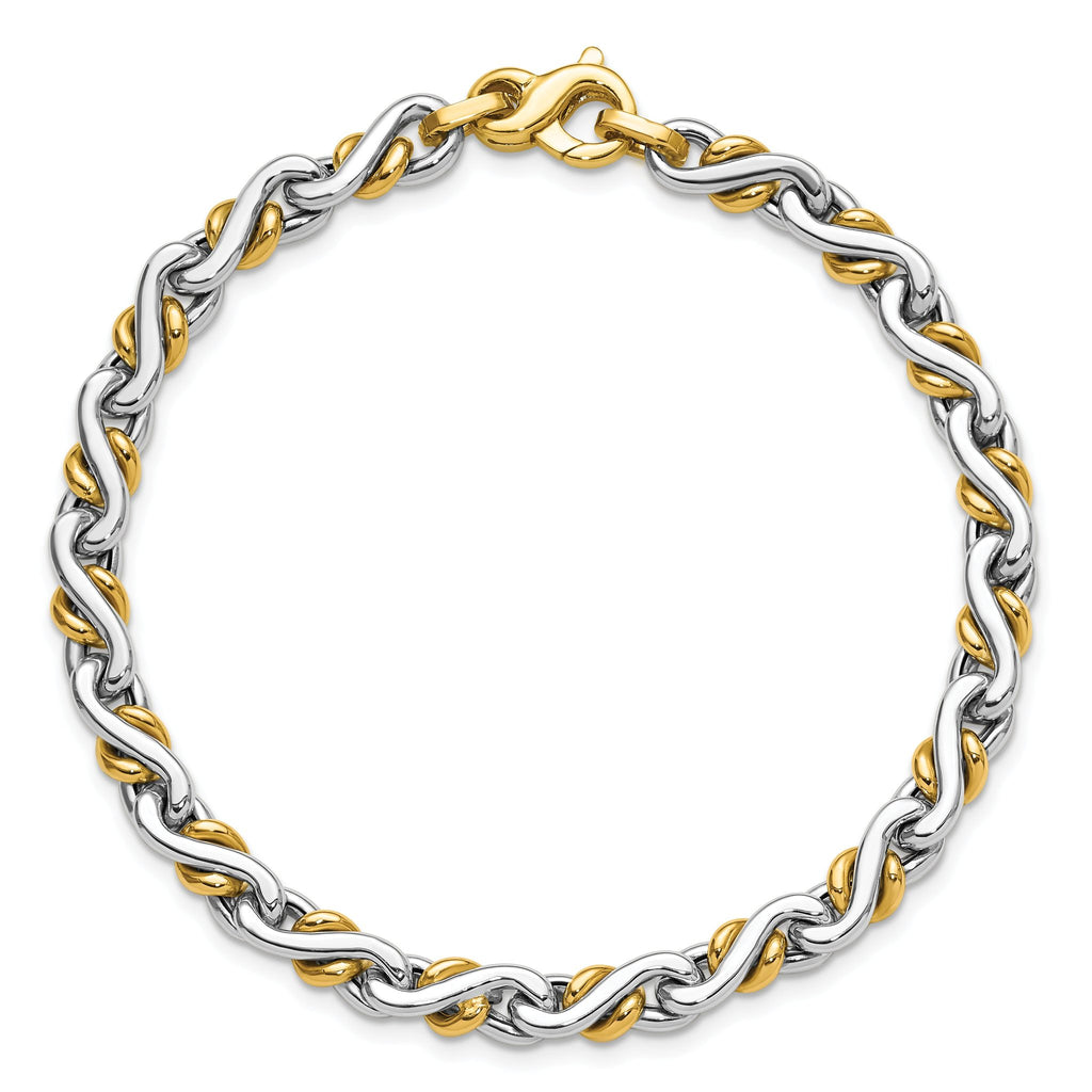 14K Two-Tone Polished Fancy Link Bracelet