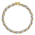 14K Two-Tone Polished Fancy Link Bracelet
