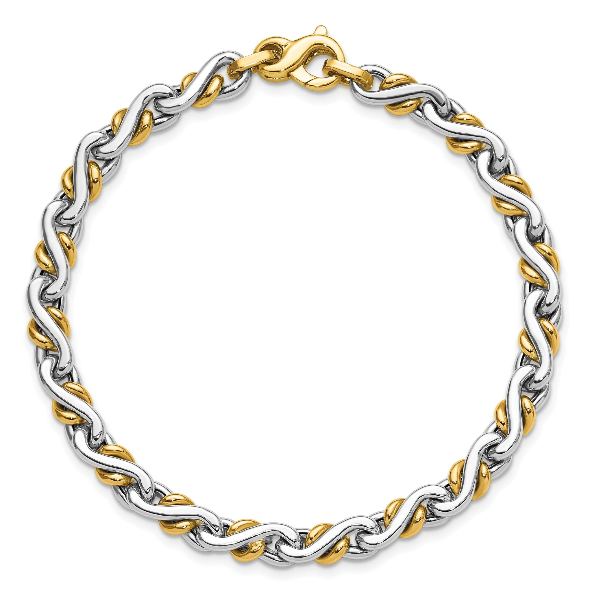 14K Two-Tone Polished Fancy Link Bracelet