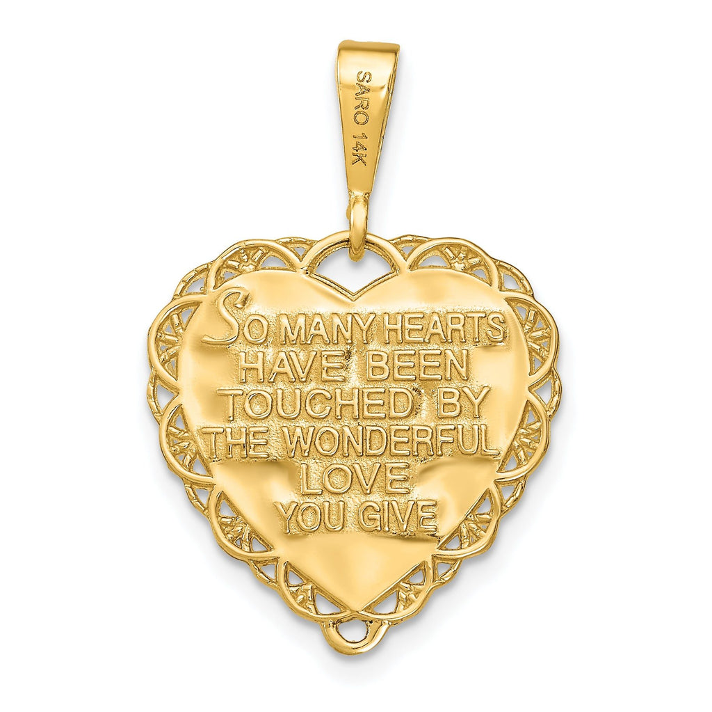 14K Gold Reversible Grandma Pendant Elegant Themed Jewelry