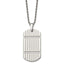 CZ Dog Tag Necklace in Stainless Steel, 24 in