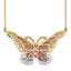14k Yellow & Rose Gold w/ Rhodium Butterfly Necklace