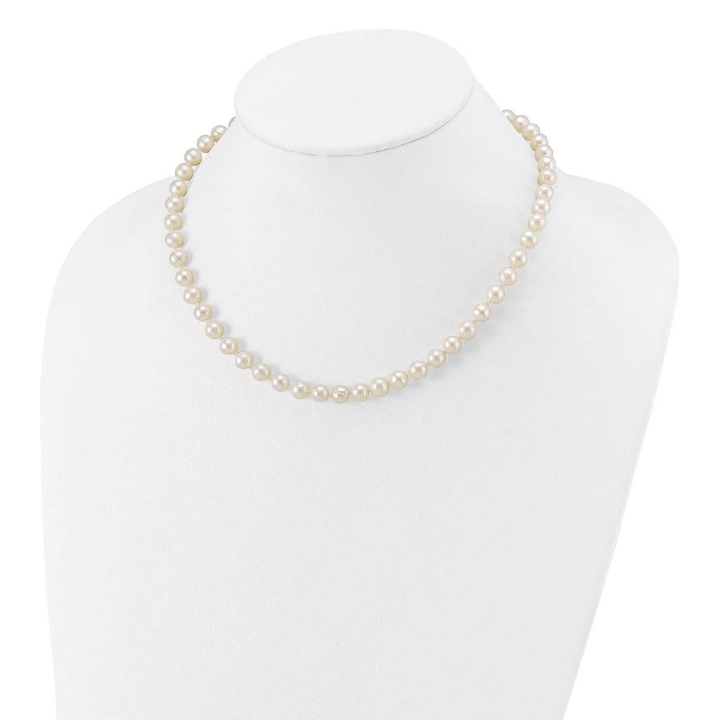 10 Karat 6-7mm White Near-Round Freshwater Cultured Pearl 16 inch Necklace