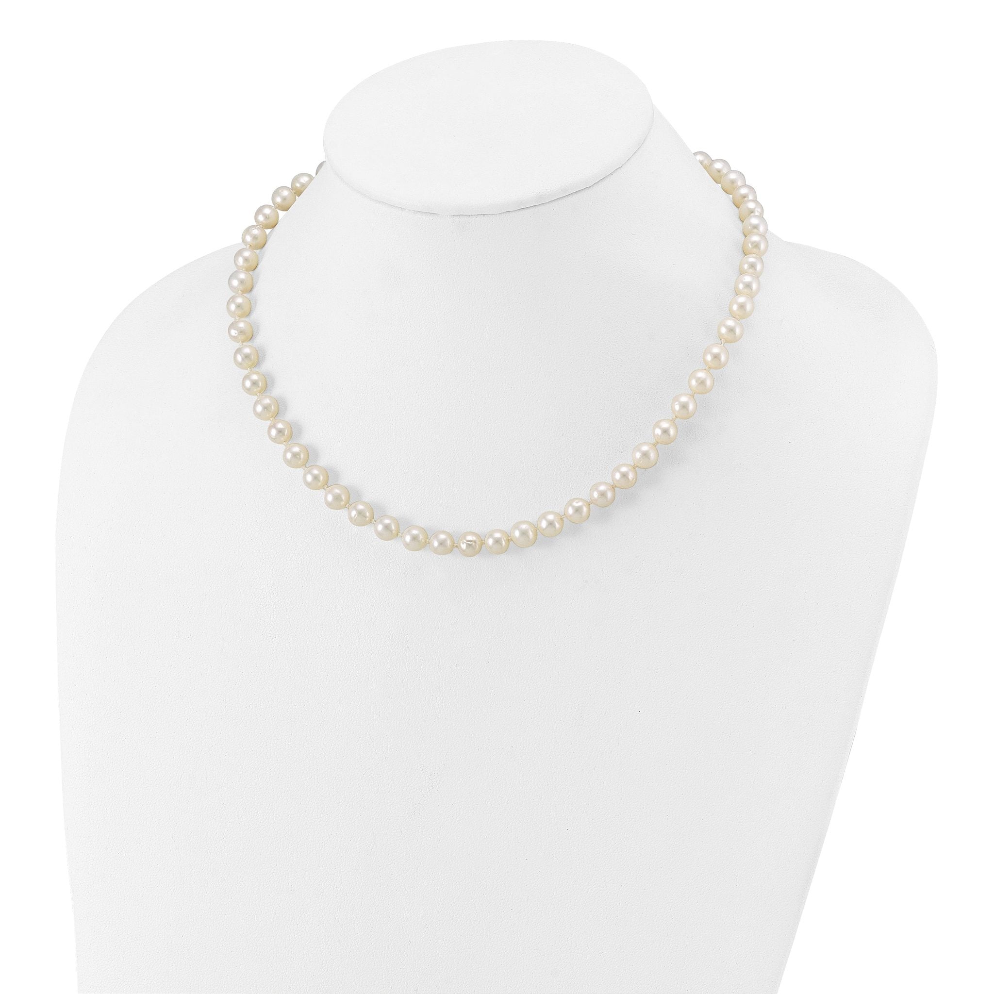 10 Karat 6-7mm White Near-Round Freshwater Cultured Pearl 16 inch Necklace